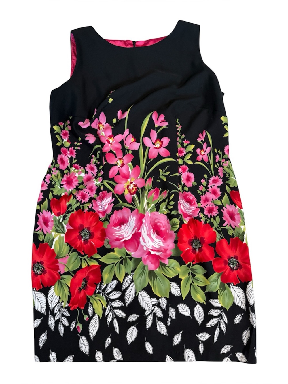 Dressbarn women’s black sleeveless floral dress size 14